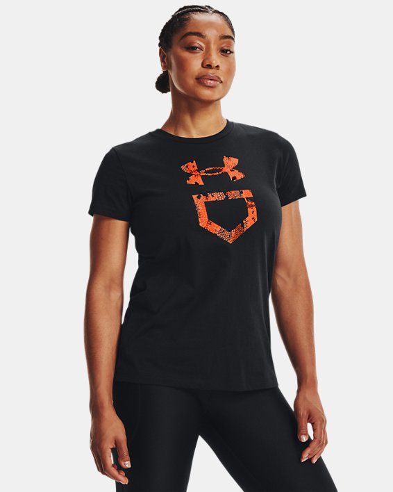 Women's UA Softball Graphic Branded Short Sleeve, Black, pdpMainDesktop image number 0